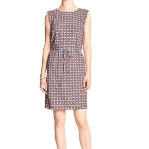 Banana Republic Print Button Back Tie Waist Dress